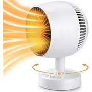 Space Heater,Small Space Heater,1200W Desk Heater for Office,160° Lateral Auto Oscillating,3 Gears Adjustable,PTC Ceramic Heating,Tip-over & Overheat Protection,Fast Heating,Cold And Hot Air