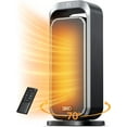 thumbnail image 1 of Space Heaters for Indoor Use, 1500W Electric Heater with Remote, PTC Ceramic Heater with Thermostat, 12H Timer, 70° Oscillation, Digital Display, Fast Safety Room Heater for Home Bedroom Office, 1 of 8