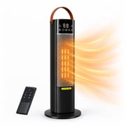 Space Heaters for Indoor Use, 26" PTC Electric Heater with Remote, 1500W Fast Heating 12ft/s, 75° Oscillation, 1-12H Timer, Space Heater for Large Room, Bedroom