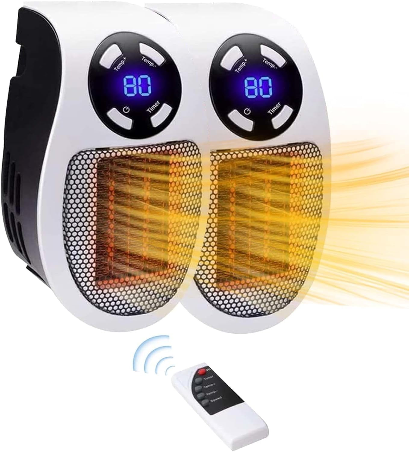 Space Heaters for Indoor Use, 500W Electric Alpha Heater Plug in Wall, Smart Wall Outlet