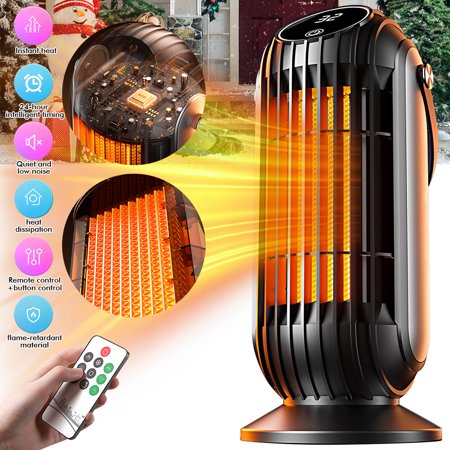 Space Heaters,Welan 1500W Portable Electric Heater for Indoor Use,8H Timer,Black