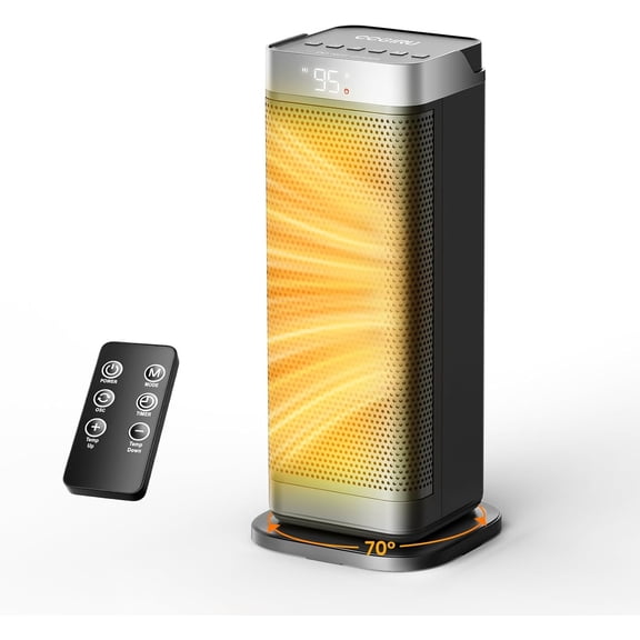 Space Heaters for Indoor Use, 1500W and Safety Heaters with 70?Oscillating, Remote,PTC Ceramic Heater for Office