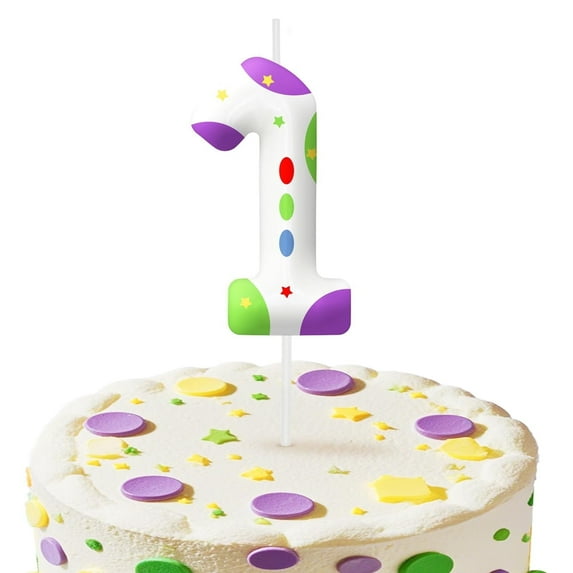 Space Hero 1 Birthday Candle, Number 1 Candle, Toy Theme Cake Decoration with Galaxy Style Party Decoration