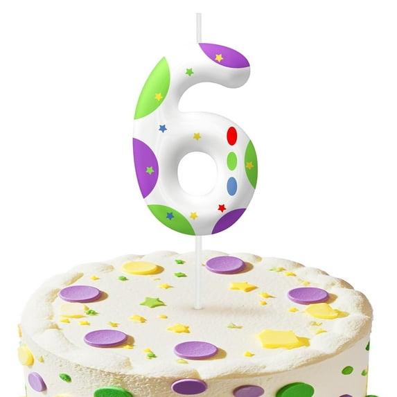 Space Hero 6 Birthday Candle, Number 6 Candle, Toy Theme Cake Decoration with Galaxy Style Party Decoration