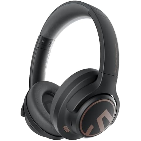 Space Hybrid Active Noise Cancelling Headphones, Wireless Over Ear Bluetooth Headset, 123H Playtime, Hi Res Audio Wired, APP Custom EQ, Deep Bass, Comfort Ear Cups, for Home Office Travel