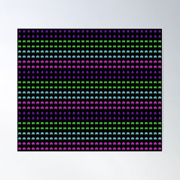 Space Invaders Video Game Poster Wall Art, Modern Wall Decor For Living Room Bedroom, 8x12 UNFRAMED