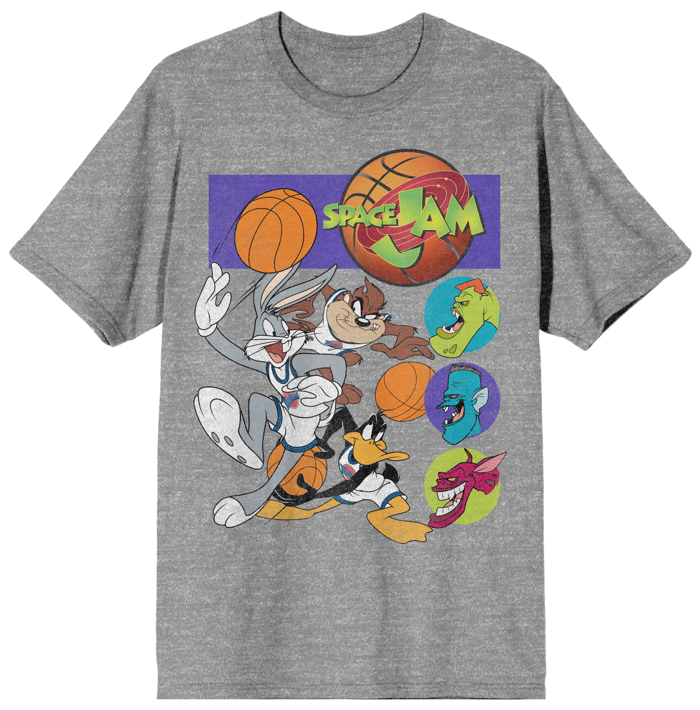 Space Jam (1996) Looney Tunes and Michael Jordan Men's Heather