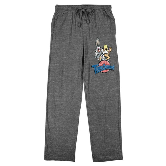 Space Jam (1996) Tune Squad Bugs and Lola Men's Heather Gray Sleep Pants-Small