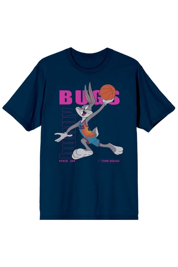 Space Jam 2: A New Legacy Bugs Bunny Slam Dunk Blue Men's Short Sleeve T-shirt-M