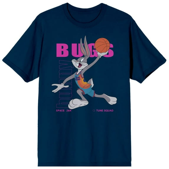 Space Jam 2: A New Legacy Bugs Bunny Slam Dunk Blue Men's Short Sleeve T-shirt-XXL