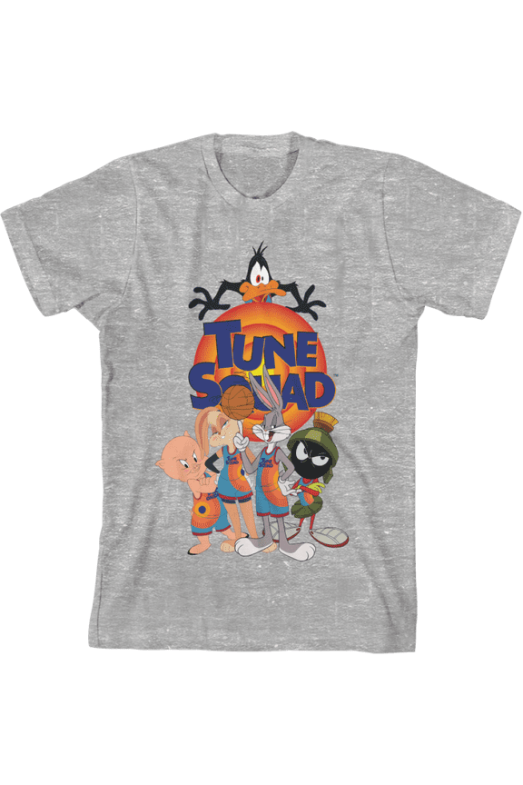 Space Jam 2: A New Legacy Tune Squad Grey Youth Boys Short Sleeve T-shirt-XS