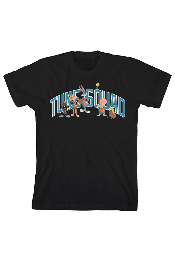 Space Jam 2: A New Legacy Tune Squad Youth Boy's Black Short Sleeve T-shirt-L