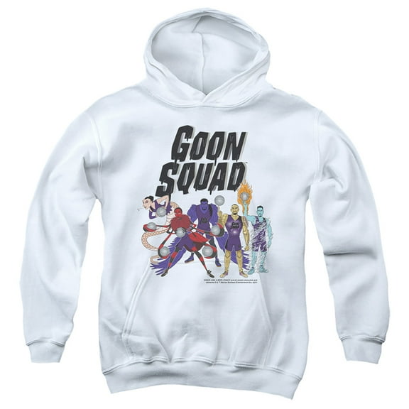 Space Jam 2 Goon Squad Group Kids Pull-Over Hoodie (Medium) for Youth Boys and Girls, White
