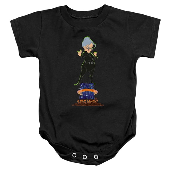 Space Jam 2 Granny Matrix Unisex Infant Snap Suit for Baby (12 Months) Black