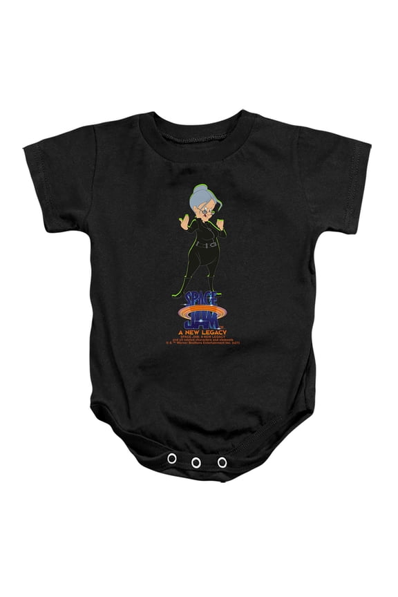Space Jam 2 Granny Matrix Unisex Infant Snap Suit for Baby (24 Months) Black