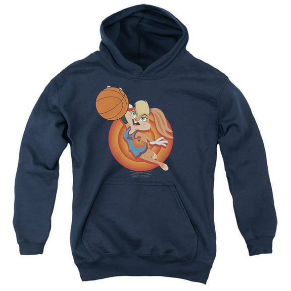 Space Jam 2 Lola Slam Kids Pull-Over Hoodie (Medium) for Youth Boys and Girls, Navy