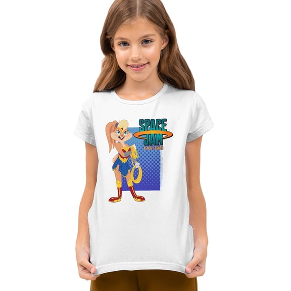 Space Jam 2 Lola Wonder Woman Kids T Shirt (Large) for Youth Toddler Boys and Girls, White
