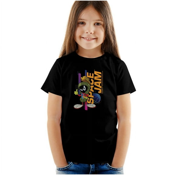 Space Jam 2 Marvin Standing Kids T Shirt (3) for Youth Toddler Boys and Girls, Black