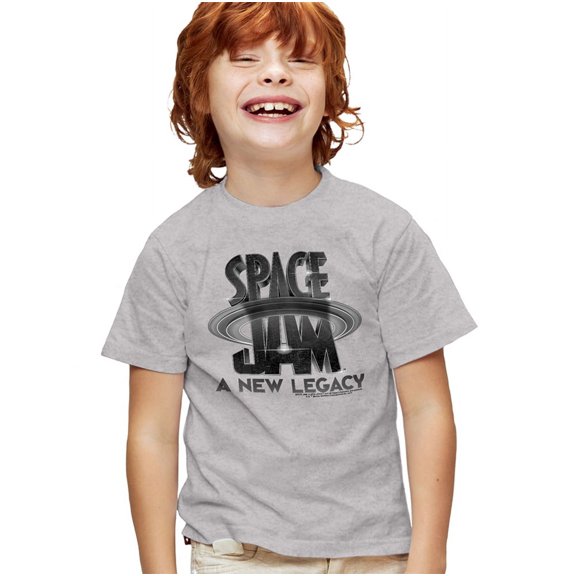 Space Jam 2 Space Jam 2 Logo Black Kids T Shirt (Small) for Youth Toddler Boys and Girls, Athletic Heather