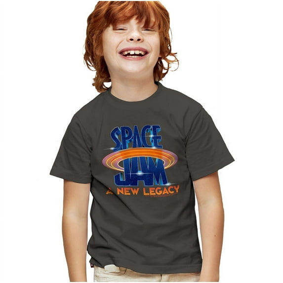 Space Jam 2 Space Jam 2 Logo Kids T Shirt (X-Large) for Youth Toddler Boys and Girls, Charcoal