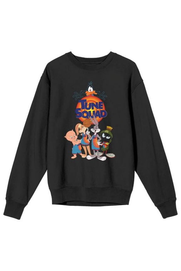 Space Jam 2 Tune Squad Women's Black Crewneck Fleece Sweatshirt-3XL