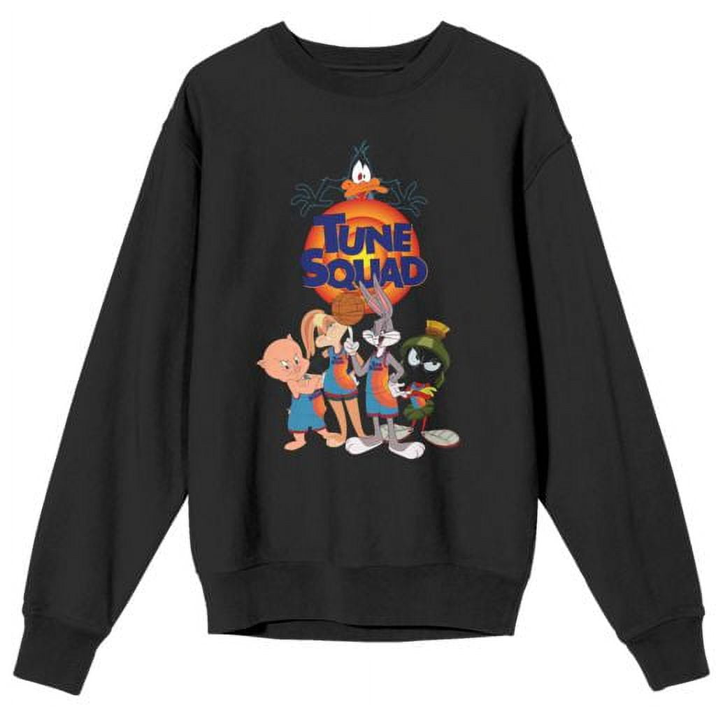 Space Jam 2 Tune Squad Women s Black Crewneck Fleece Sweatshirt XL Walmart