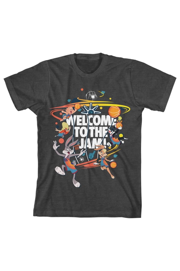 Space Jam 2 Welcome to the Jam Youth Charcoal Gray Graphic Tee - S