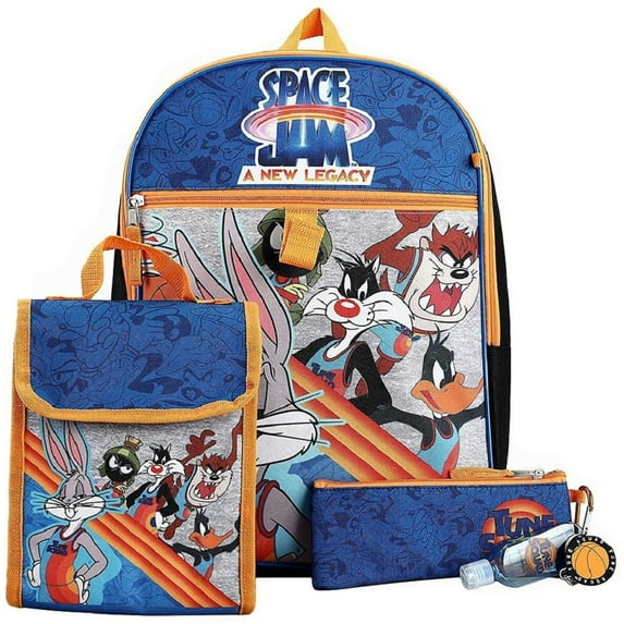 Space Jam 6 Piece Backpack Set - Includes Backpack, Lunch Bag and More!