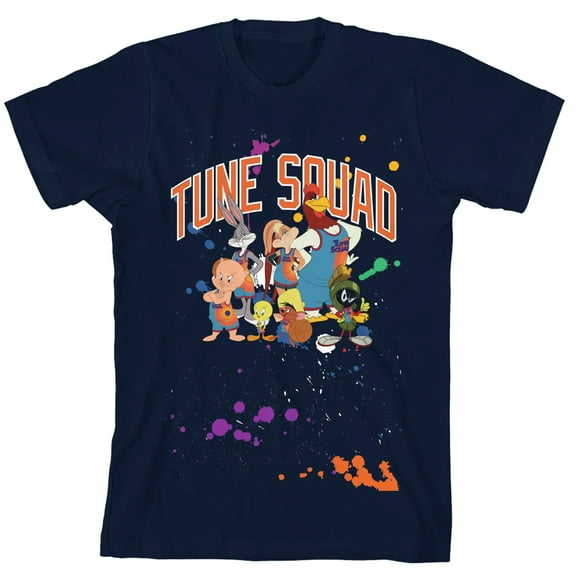 Space Jam A New Legacy Big Boy's Glow in the Dark Ink Blue T-Shirt Size L (10-12)