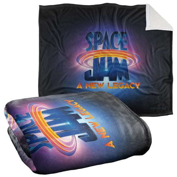 Space Jam: A New Legacy Blanket, 50"x60", Space Jam Movie Logo Silky Touch Sherpa Back Super Soft Throw Blanket