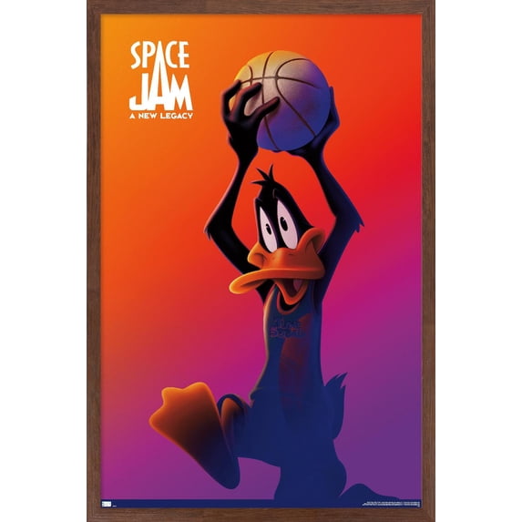 Space Jam: A New Legacy - Daffy Duck One Sheet Wall Poster, 22.375" x 34", Framed