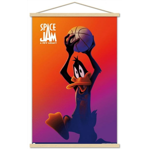 Space Jam: A New Legacy - Daffy Duck One Sheet Wall Poster with Wooden Magnetic Frame, 22.375" x 34"
