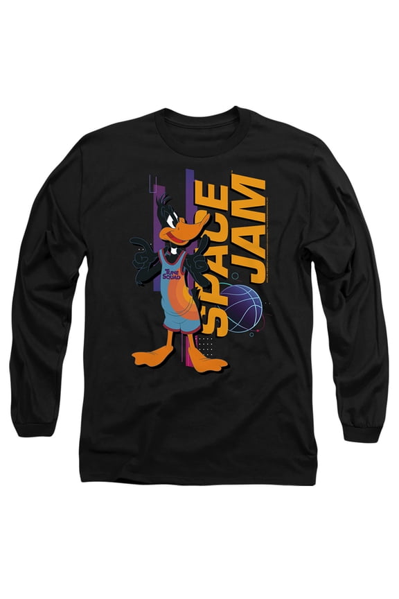 Space Jam: A New Legacy Daffy Standing Unisex Adult Long-Sleeve T Shirt, Daffy, Medium