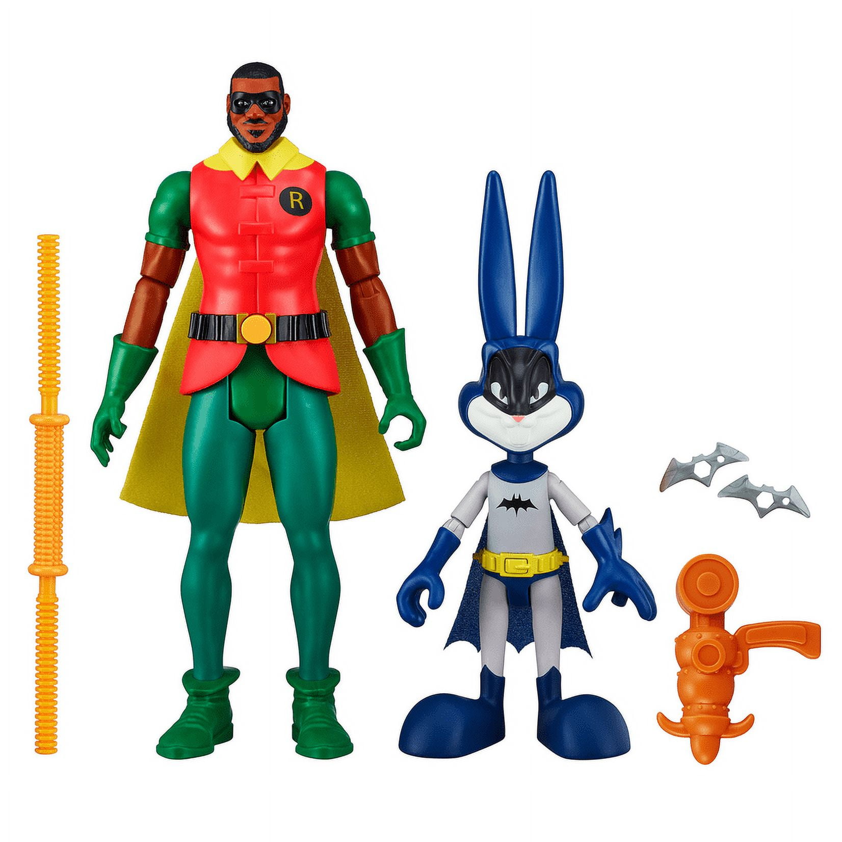 Space Jam A New Legacy Dynamic Duo LeBron James Robin and Bugs Bunny Batman  Action Figure Set, 6 Pieces 