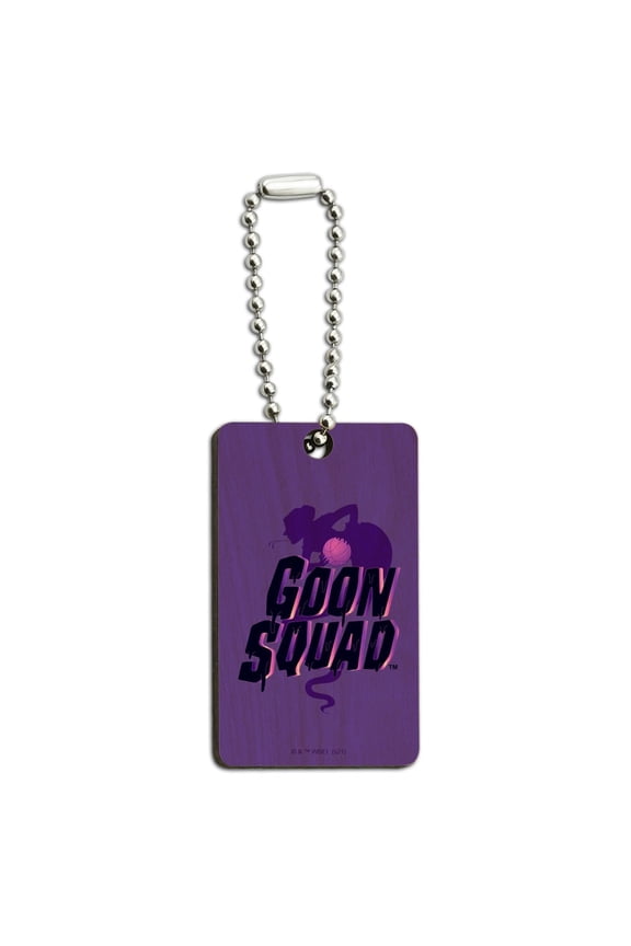 Space Jam: A New Legacy Goon Squad Logo Wood Wooden Rectangle Keychain Key Ring