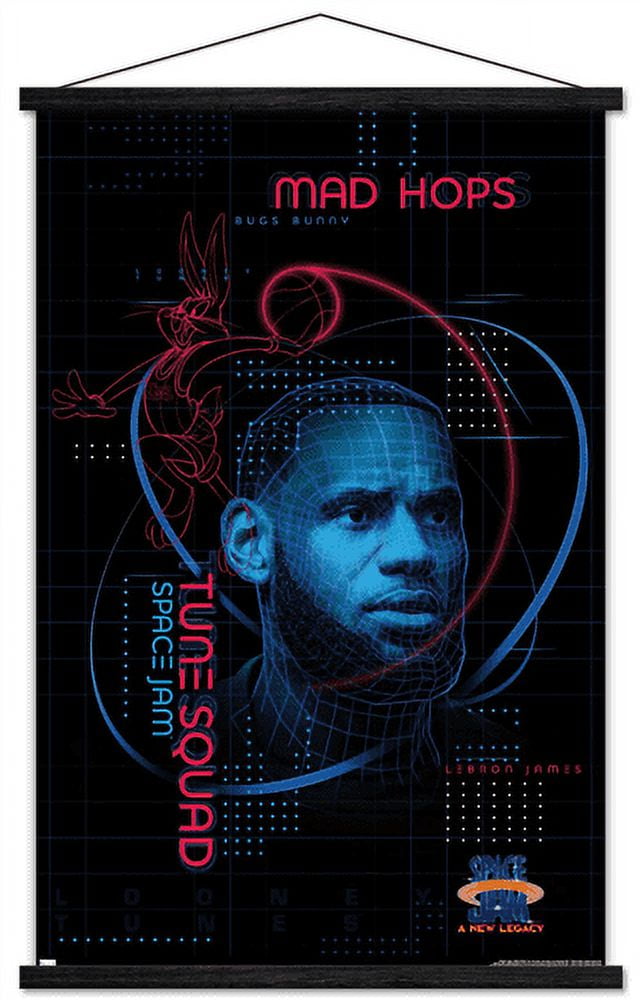 Space Jam: A New Legacy - Hologram Wall Poster with Wooden Magnetic Frame, 22.375" x 34"