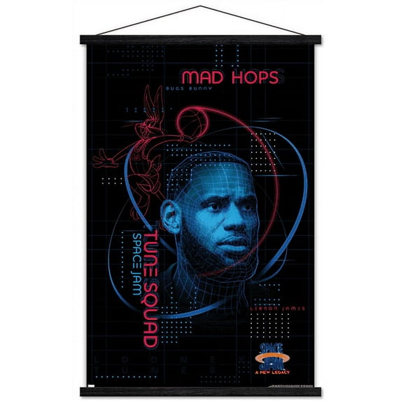 Space Jam: A New Legacy - Hologram Wall Poster with Wooden Magnetic Frame, 22.375" x 34"