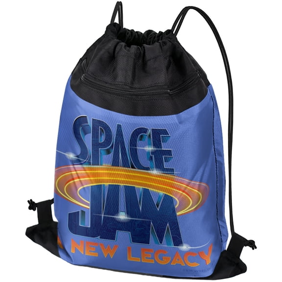 Space Jam: A New Legacy Logo Drawstring Backpack Sports Bag Sackpack 17" x 13", Perfect for Gym, Yoga or Practice