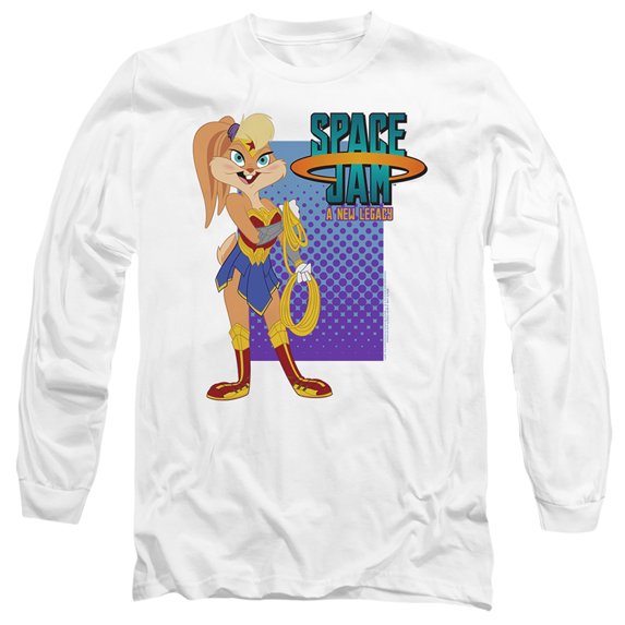 Space Jam: A New Legacy Lola Wonder Woman Unisex Adult Long-Sleeve T Shirt, Lola Wonder Woman, 2X-Large