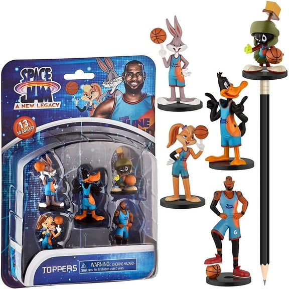 Space Jam A New Legacy Pencil Toppers 5-Pack Daffy Marvin Bugs Lola LeBron P.M.I.