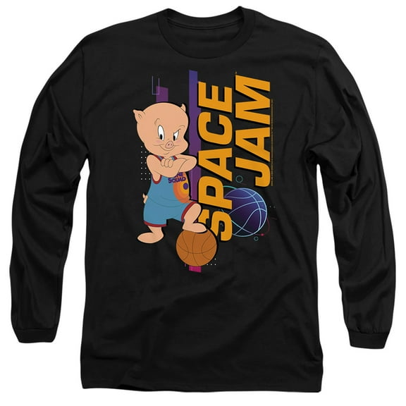 Space Jam: A New Legacy Porky Standing Unisex Adult Long-Sleeve T Shirt, Porky, X-Large