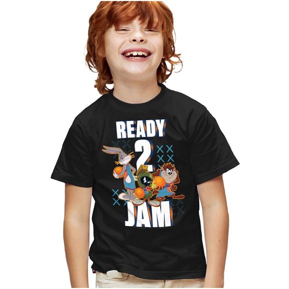 Space Jam: A New Legacy Ready 2 Jam Kids T Shirt (Medium) for Youth Toddler Boys and Girls, Black