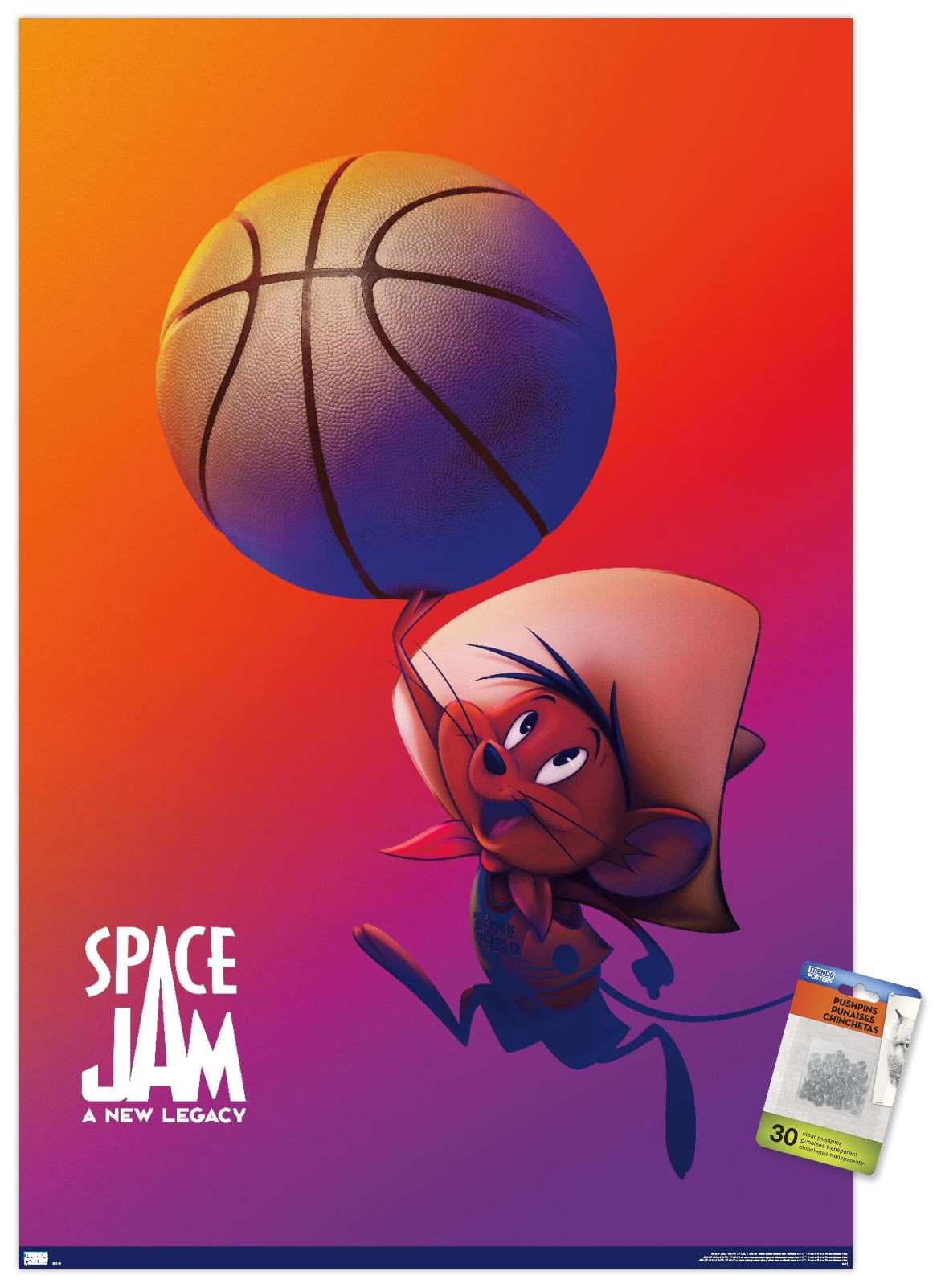 Space Jam: A New Legacy - Speedy Gonzales One Sheet Wall Poster with Pushpins, 22.375" x 34"