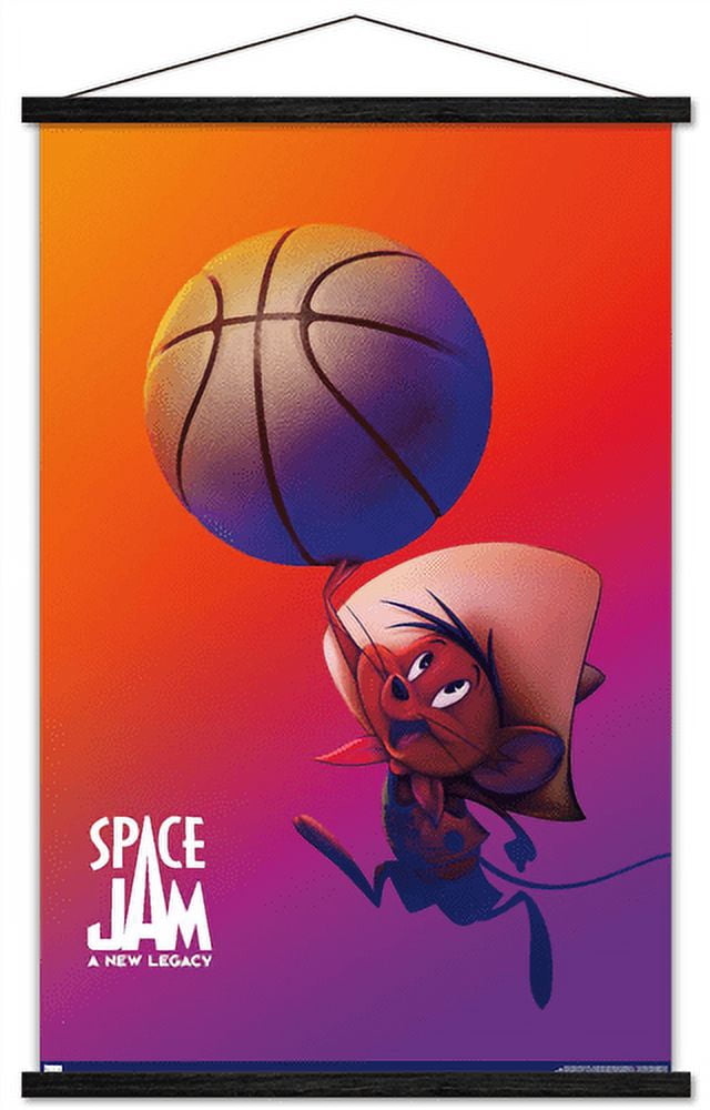 Space Jam: A New Legacy - Speedy Gonzales One Sheet Wall Poster with Wooden Magnetic Frame, 22.375" x 34"