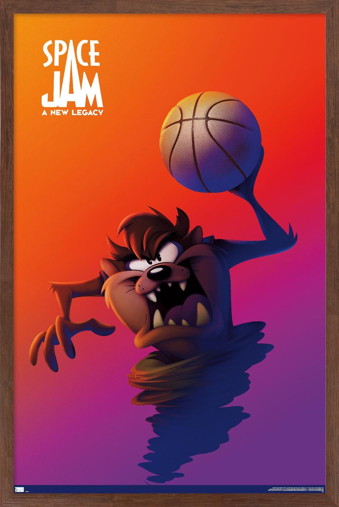 Space Jam: A New Legacy - Tasmanian DeVil One Sheet Wall Poster, 14.725" x 22.375", Framed