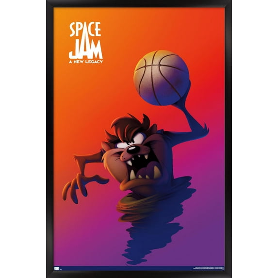 Space Jam: A New Legacy - Tasmanian DeVil One Sheet Wall Poster, 22.375" x 34", Framed