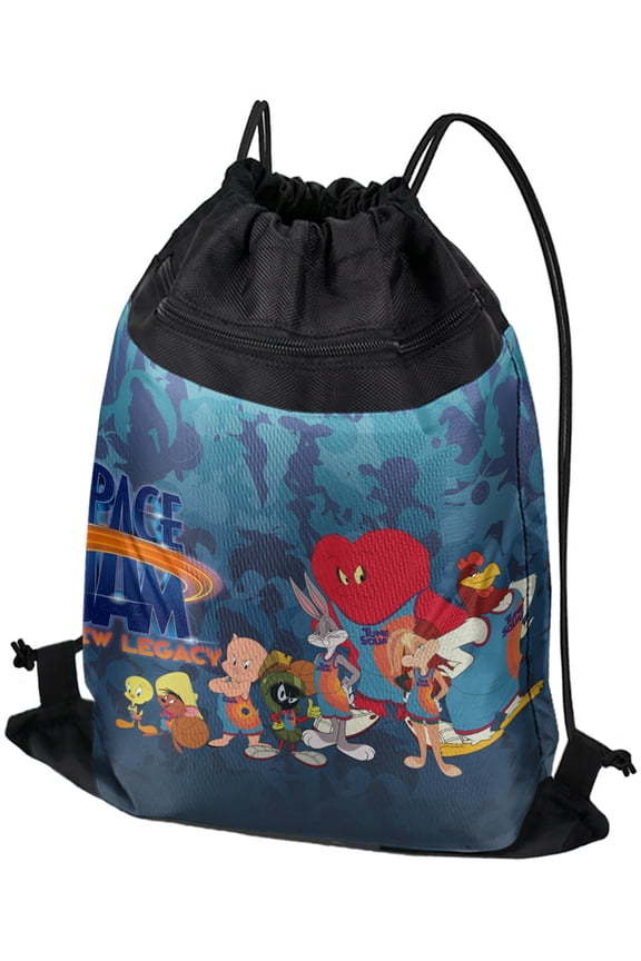 Space Jam: A New Legacy Toon Squad Drawstring Backpack Sports Bag Sackpack 17" x 13", Perfect for Gym, Yoga or Practice