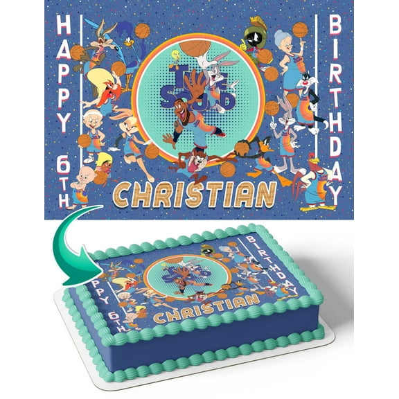 Space Jam A New Legacy Tune Squad Bugs Bunny Edible Image Cake Topper Personalized Birthday Sheet Decal Banner 1/4 Sheet