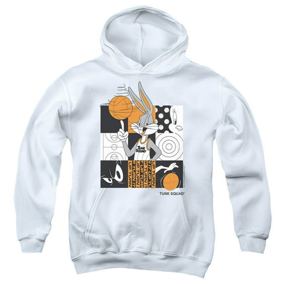 Space Jam: A New Legacy Turn It Up Kids Pull-Over Hoodie (Small) for Youth Boys and Girls, White