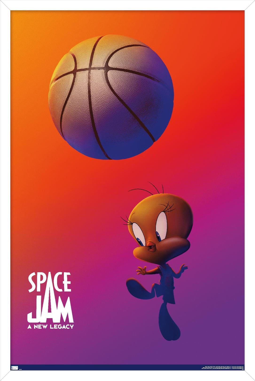 Space Jam: A New Legacy - Tweety One Sheet Wall Poster, 14.725" x 22.375", Framed